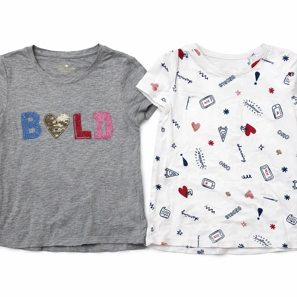 Kate Spade Gray and White Kids Tees